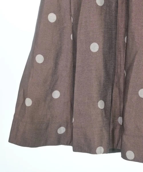 Apuweiser-riche Japan.  Brown x White (Dot Pattern) Viscose Blend Long/Maxi Length Skirt