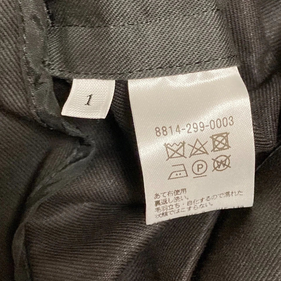 LOEFF UNITED ARROWS JAPAN. Black Serge Cropped Wide Leg Pants