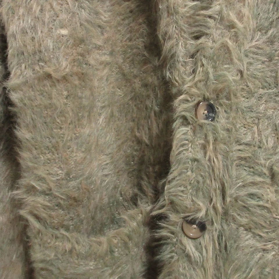 RAY BEAMS JAPAN. KHAKI COLOR LONG SHAGGY Knit Cardigan