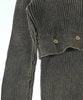 Ray Beams Japan. Vintage Mock Neck Ribbed Cotton BlackxBeige Sweater/Top