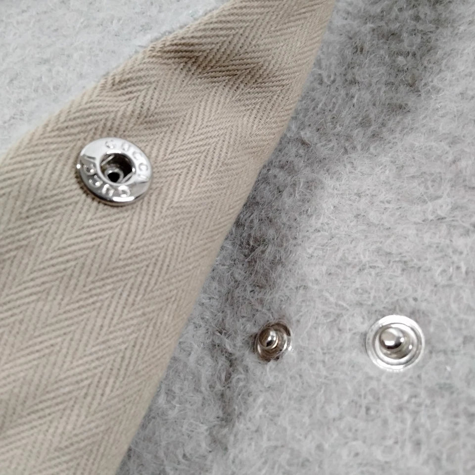 Gucci Italy. Vintage Alpaca, Wool, Leather Coat