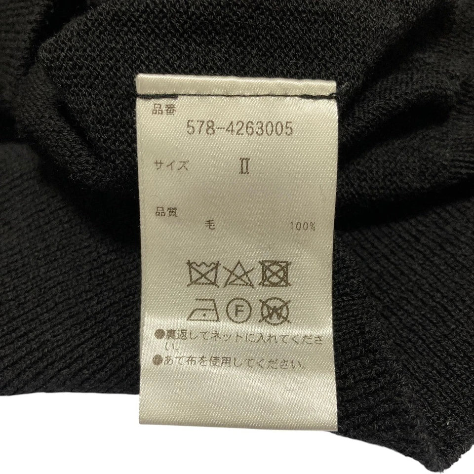 MARGARET HOWELL LONDON. 24AW Collection  Extra fine Merino Black Wool Knit Sweater