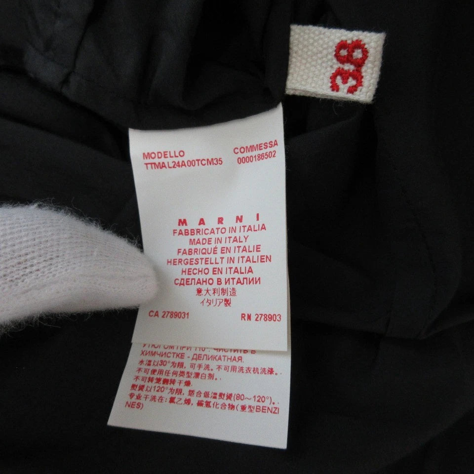 MARNI Italy. Charcoal Gray Cotton Blend Tiered Sleeveless Blouse