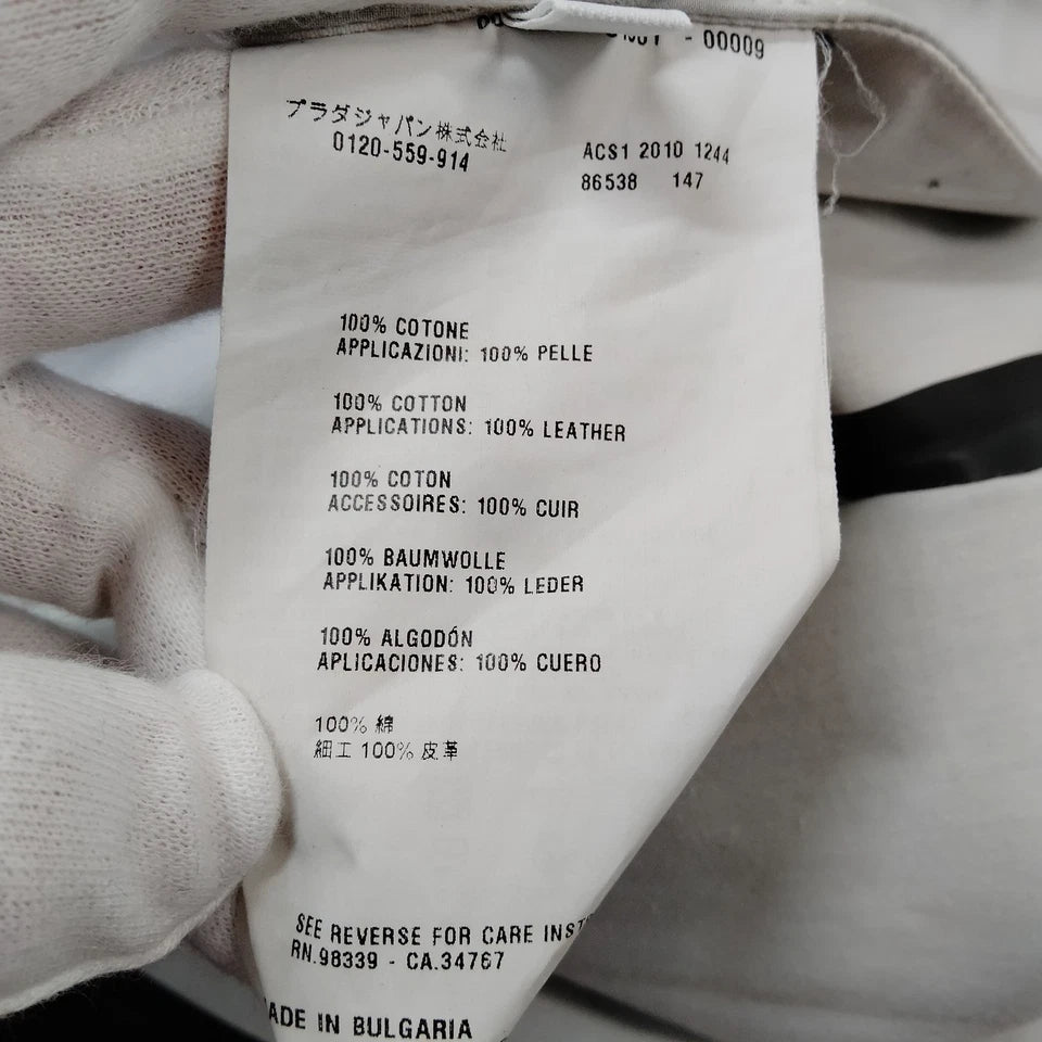Prada Italy. Black Cotton Belted Coat
