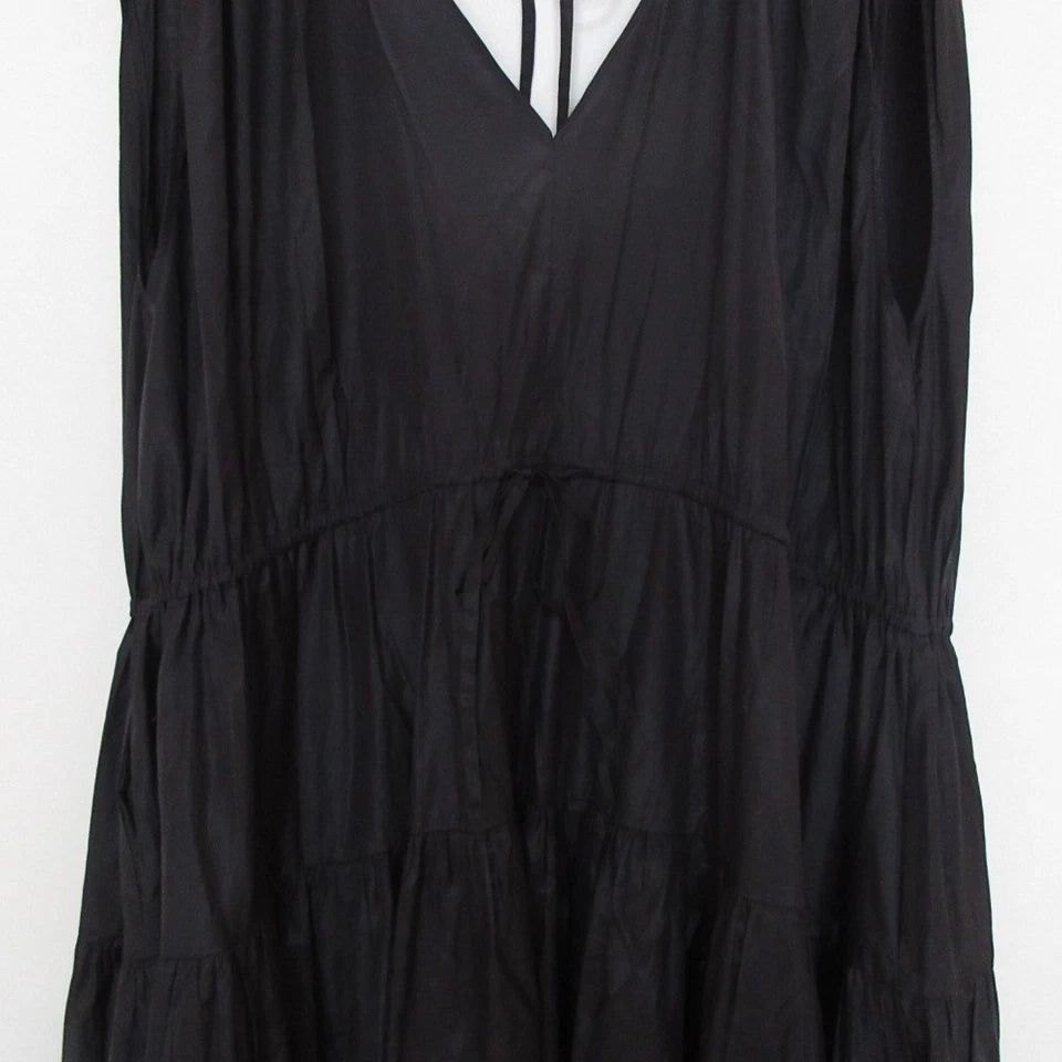 Rito JAPAN. Black Sleeveless Maxi Tiered Dress