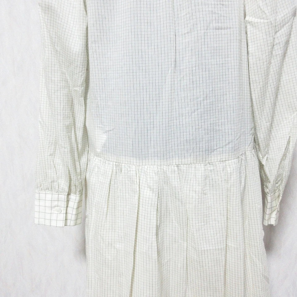 TELA graph JAPAN. Cotton/Silk Blend Off-White check dolman sleeve dress