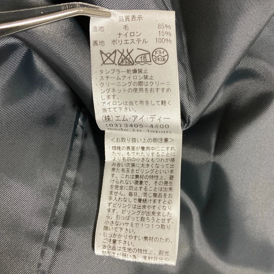 M-PREMIER JAPAN. GRAY WOOL LONG CHESTERFIELD COAT