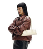 OSOI SEOUL/PARIS. NEW. NWOT. Mini Cream Leather Wide Long Strap Shoulder Bag