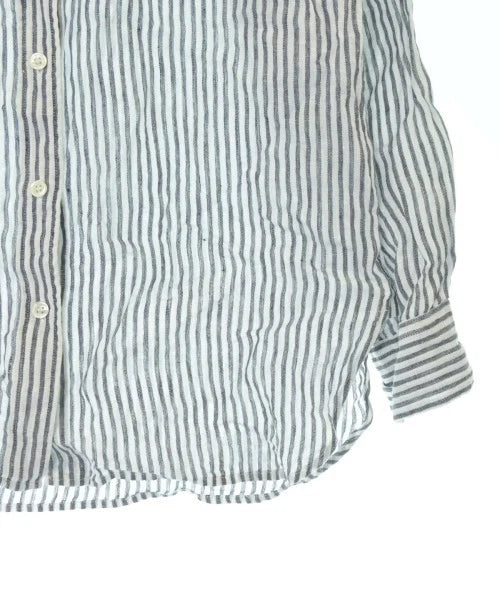 23ku MY STANDARD JAPAN. WhitexBlack Stripe Pattern Button Down Long Sleeves Casual Shirt