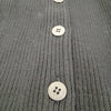 Burberry UK. Black Wool Cotton Ribbed Button-Front Long Sleeve Top