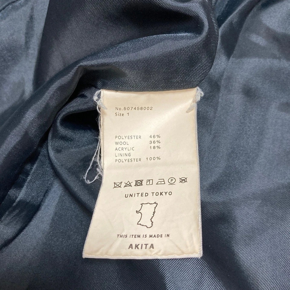 UNITED TOKYO JAPAN. Black/Grey Plaid Tweed Coat