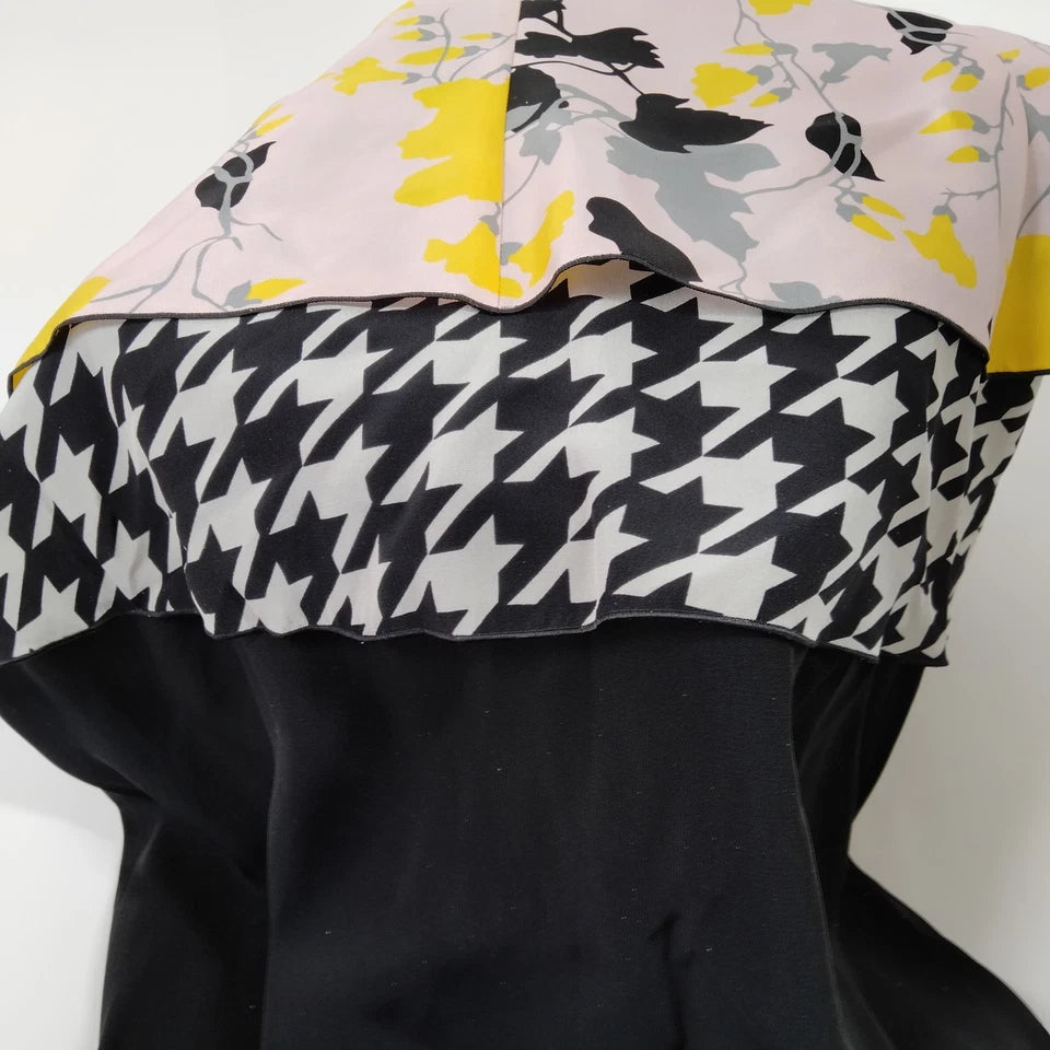 Ferragamo Italy. Vintage Silk/Mixed Material Floral Print Dress