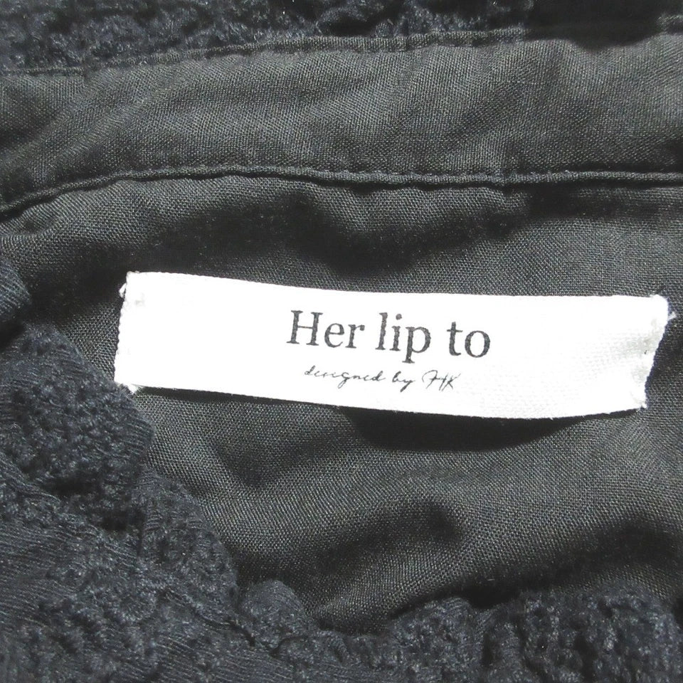 Her lip to JAPAN. Black Paisley Cotton Lace Long Dress