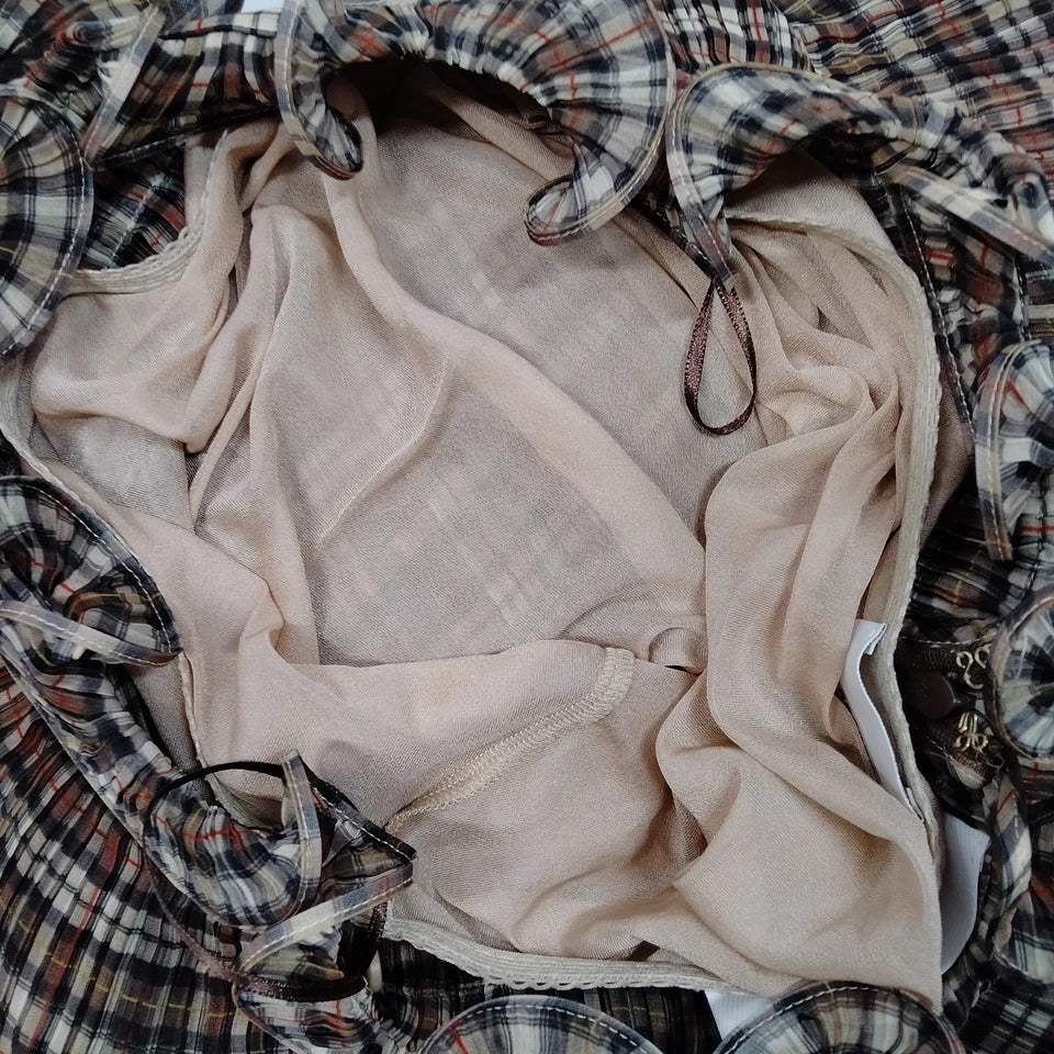 Burberry UK. Vintage Plaid Maxi Rayon Blend Skirt