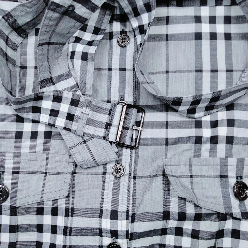 Burberry London. Cotton Plaid Belted Dress