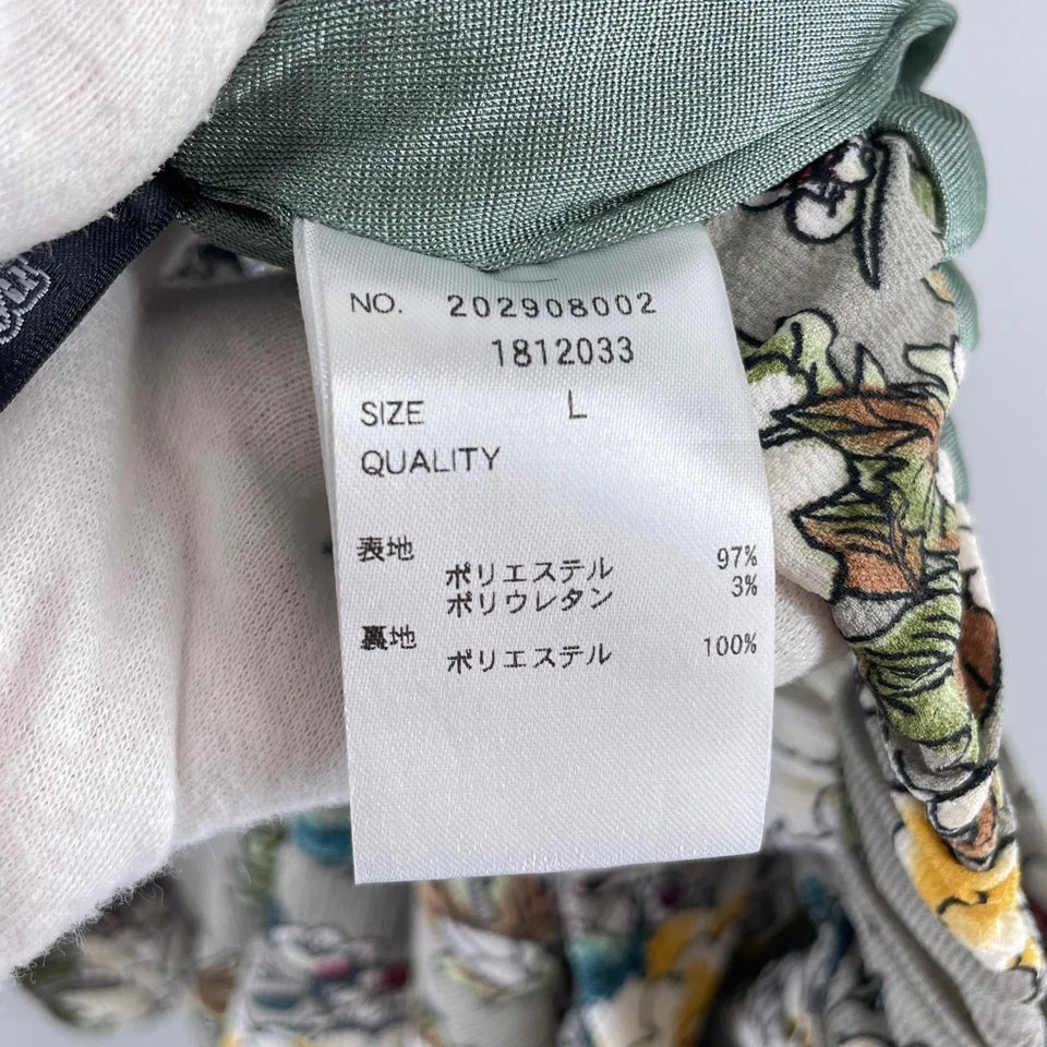 Ryu Ryu Japan. Gray Multi-Color Floral Maxi/Long Skirt