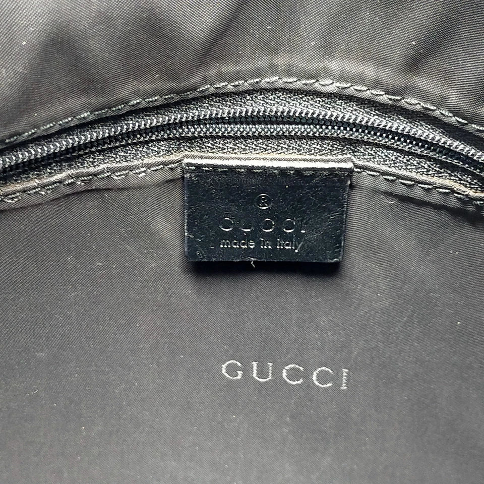 Gucci Italy. Black Nylon Bamboo Long Strap Hand Bag / Shoulder Bag