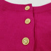 CHANEL PARIS. Vintage Bordeaux Cashmere Top w/3 Chanel Button Back