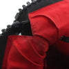 kawa-kawa Japan. Black Lambskin Leather Big Oversized Lucite Zipper, Red Lining Shoulder Bag