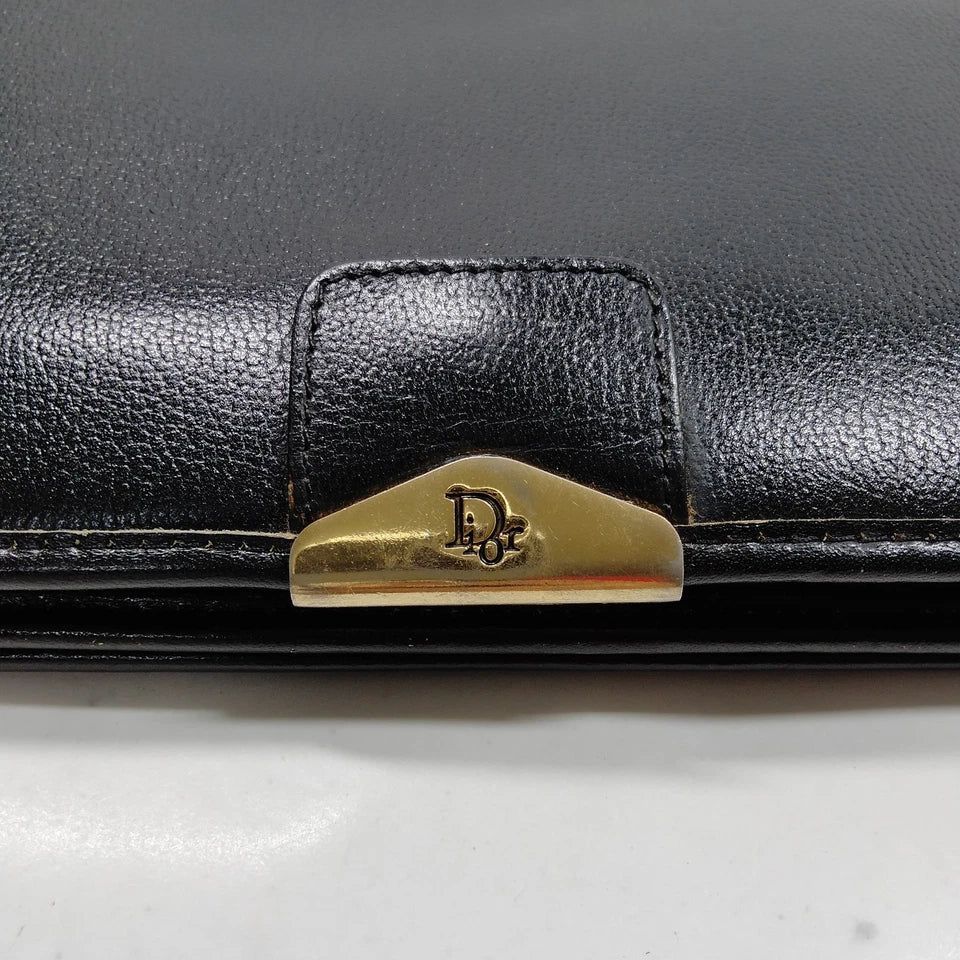 Christian Dior Paris. Vintage Black Leather Mini Shoulder Bag