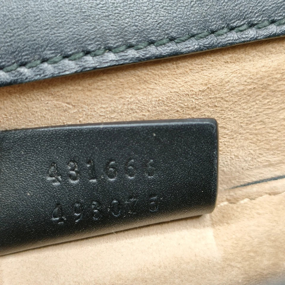Gucci Italy. Vintage 2016 Collection Gold Chain Strap Black Leather Mini Shoulder Bag