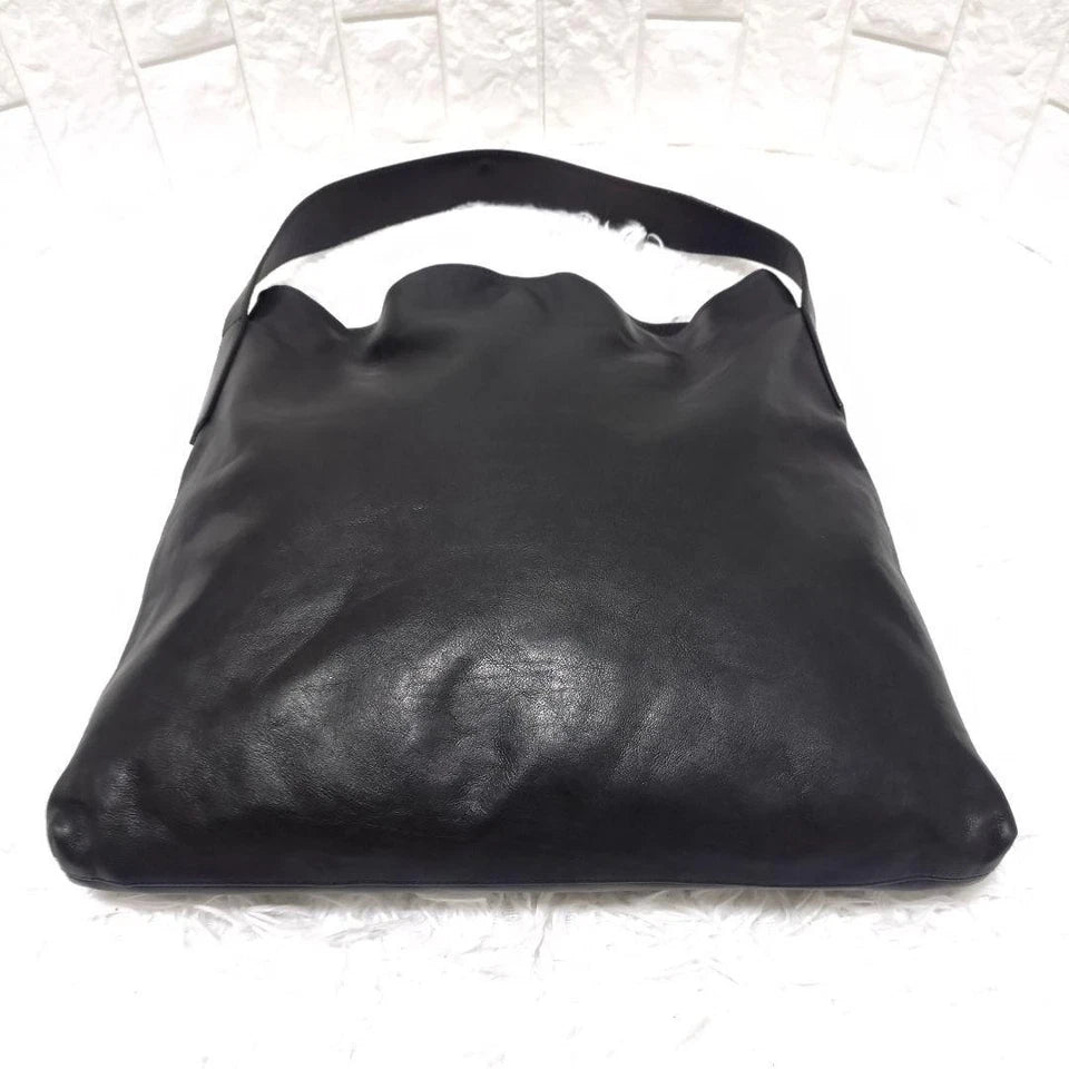 Kawa-Kawa Japan. Black Lambskin Soft Leather Shoulder Bag