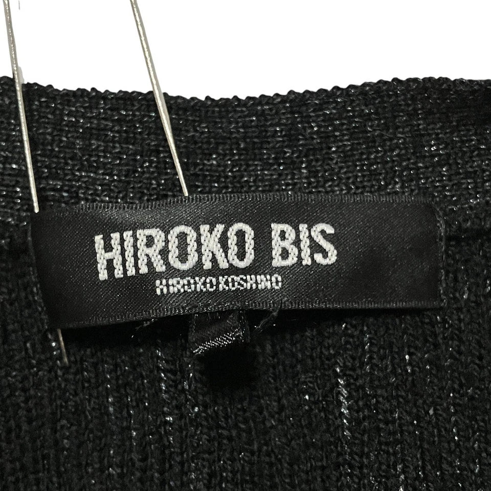 HIROKO KOSHINO JAPAN. BIS. NEW W/TAGS. Black/Gray Coated Long Knit Cardigan