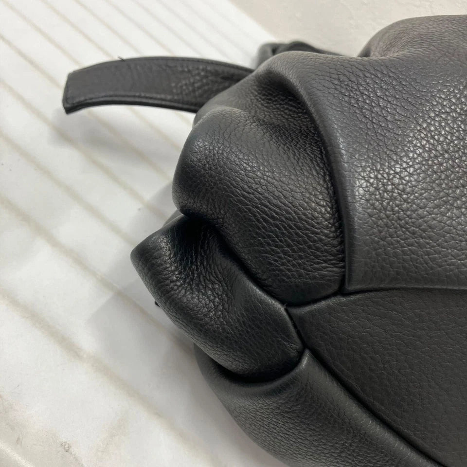 MICHIAMO JAPAN. Black Leather Shoulder Bag / Tote Bag
