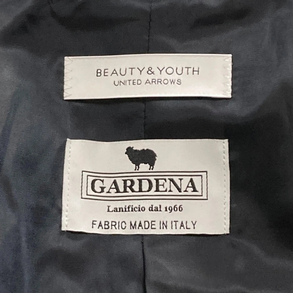 BEAUTY&YOUTH GARDENA Japan. Navy Italian Melton Chesterfield Coat
