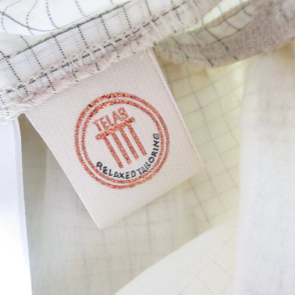 TELA graph JAPAN. Cotton/Silk Blend Off-White check dolman sleeve dress