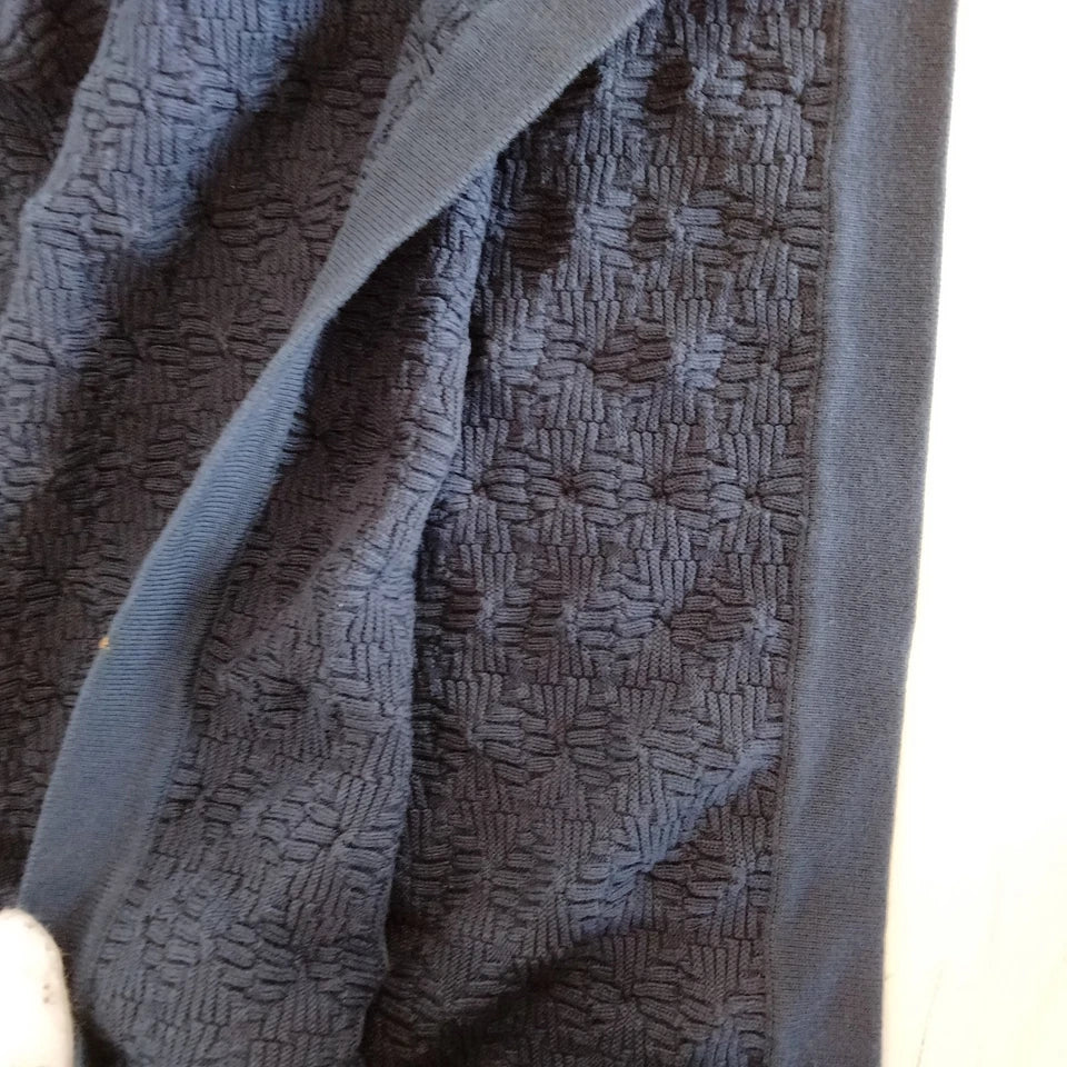 Chanel Paris. Navy Blue Textured Cotton Knit Skirt