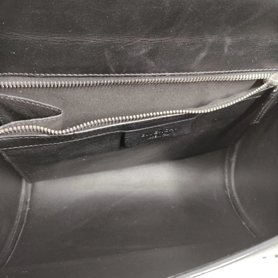 Givenchy Paris. Black Pony Hair Flap  Black Leather Shoulder Bag