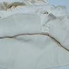 CHANEL PARIS. WHITE/IVORY LINEN CHANEL BUTTONS PLEATED TOP