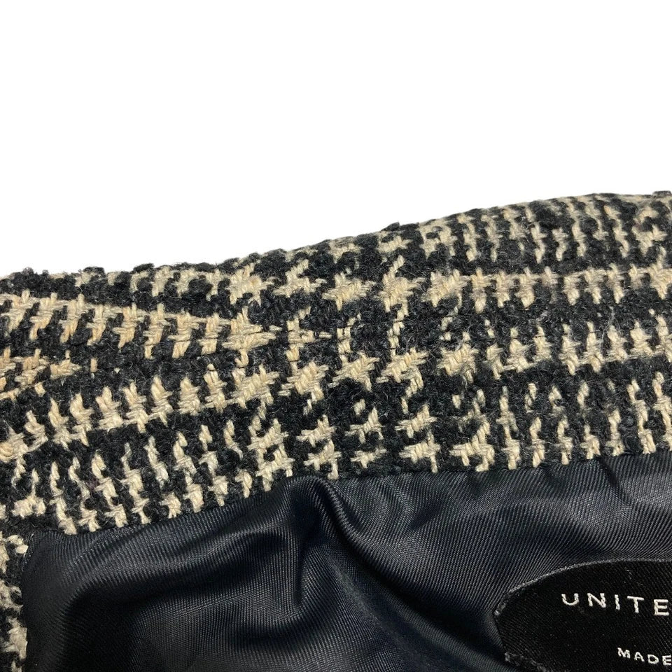 UNITED TOKYO JAPAN. Black/Grey Plaid Tweed Coat