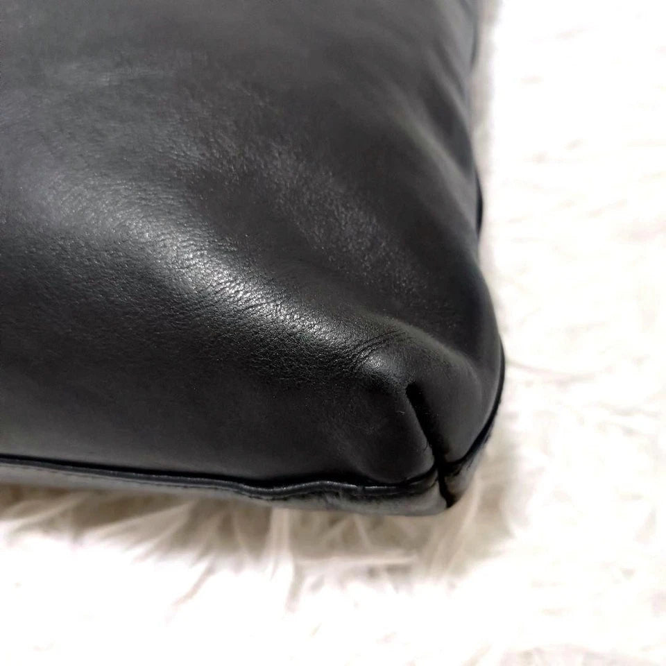 Kawa-Kawa Japan. Black Lambskin Soft Leather Shoulder Bag