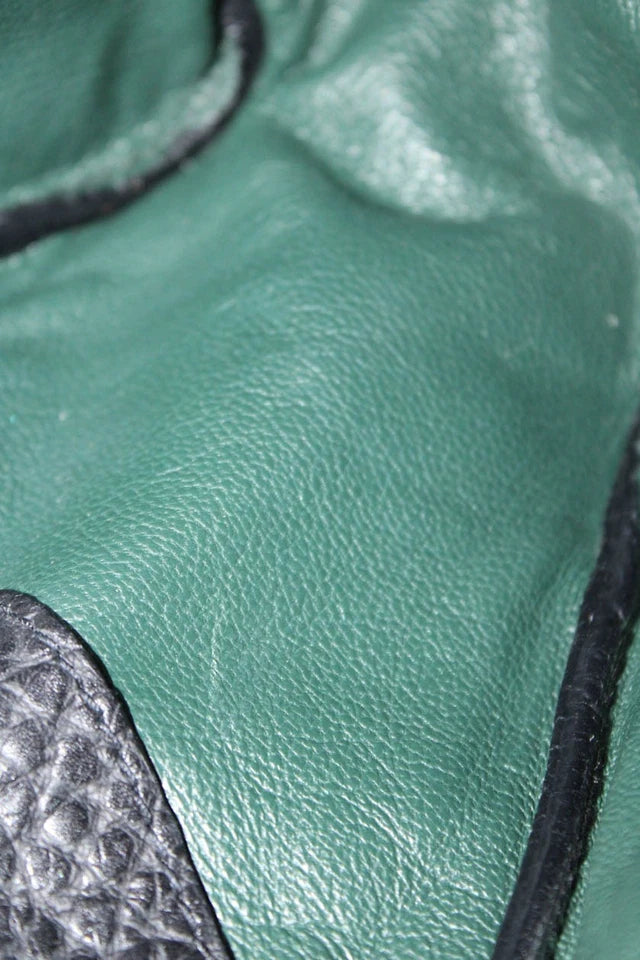 Prada Italy. Black Pebbled Leather Shoulder Bag