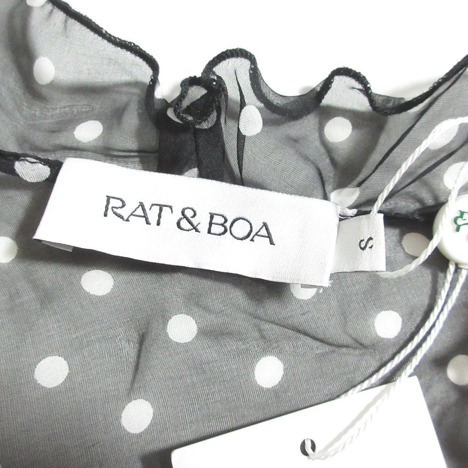 RAT&BOA JAPAN. Romelle. NEW W/TAGS Black Silk Semi-Sheer Polka Dot Slit Dress