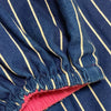 YAB-YUM JAPAN. Navy Stripe Pattern Cotton No-collar Long Coat/Dress