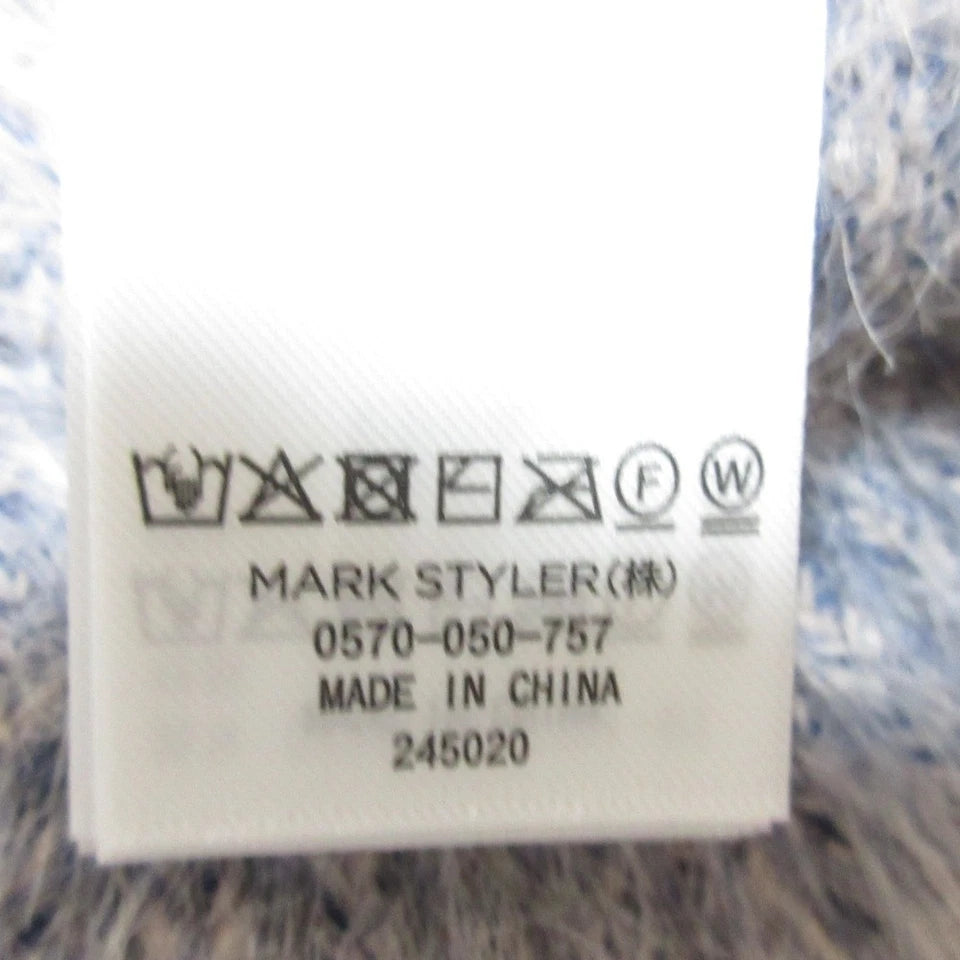 MURUA JAPAN. 25AW COLLECTION. Navy/Gray Two-Tone Mix Shaggy Knit Pullover Cropped Sweater