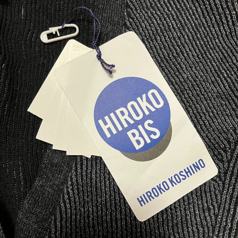 HIROKO KOSHINO JAPAN. BIS. NEW W/TAGS. Black/Gray Coated Long Knit Cardigan