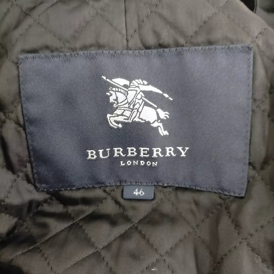 BURBERRY LONDON.  Black Cupro Blend Belted Trench Coat