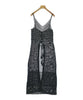 un dix cors JAPAN. Black Cotton Blend Open Weave Semi Sheer Dress