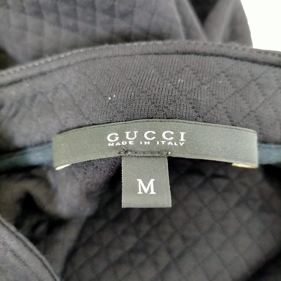 Gucci Italy Black Nylon Half Zip Dress