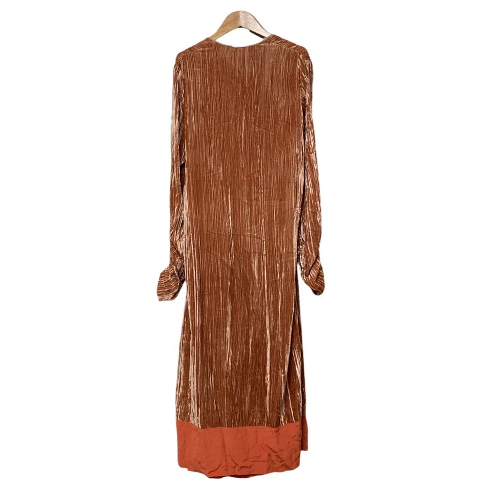LIVIANA CONTI Italy. Velvet Long Cache-Coeur Gathered Dress