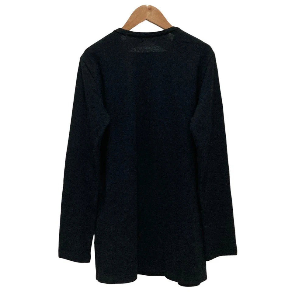 Y's Yohji Yamamoto JAPAN. Black Wool Nylon Frill Knit Cut and Sew Top