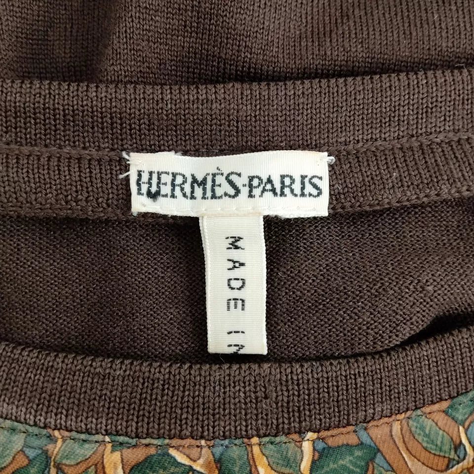 Hermes Paris. Silk, Wool Printed Sweater/Top