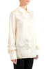 Maison Margiela Paris.NEW. NWOT. Rayon Ivory Geometric Print Button Down Blouse Top