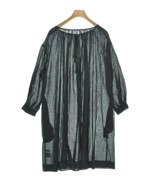 OMNES JAPAN. Black Cotton Semi Sheer Dress