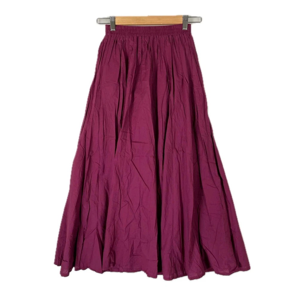 FITH JAPAN. Dark Burgundy Cotton Long/Maxi Skirt