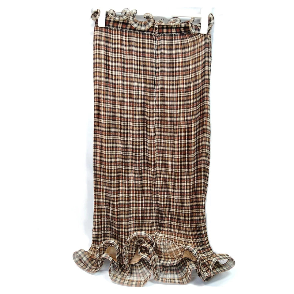 Burberry UK. Vintage Plaid Maxi Rayon Blend Skirt